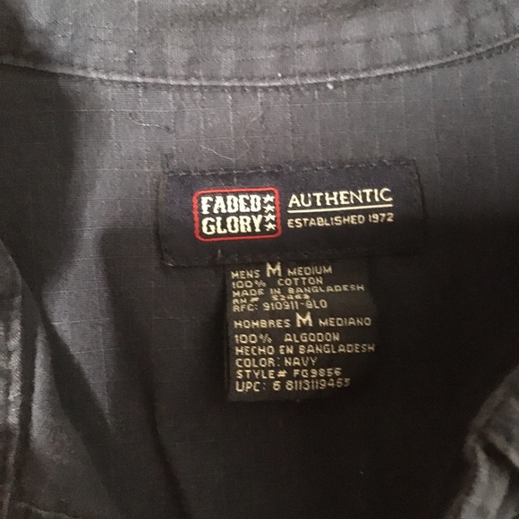 Mens Button Down Short Sleeve Shirt Adjustable Arms Dark Blue Size Medium - Picture 7 of 7